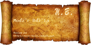Moór Béla névjegykártya